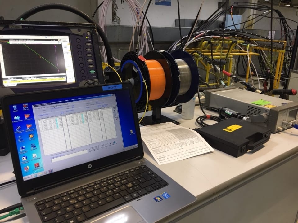Optical Time Domain Reflectometry (OTDR) Cable Testing.